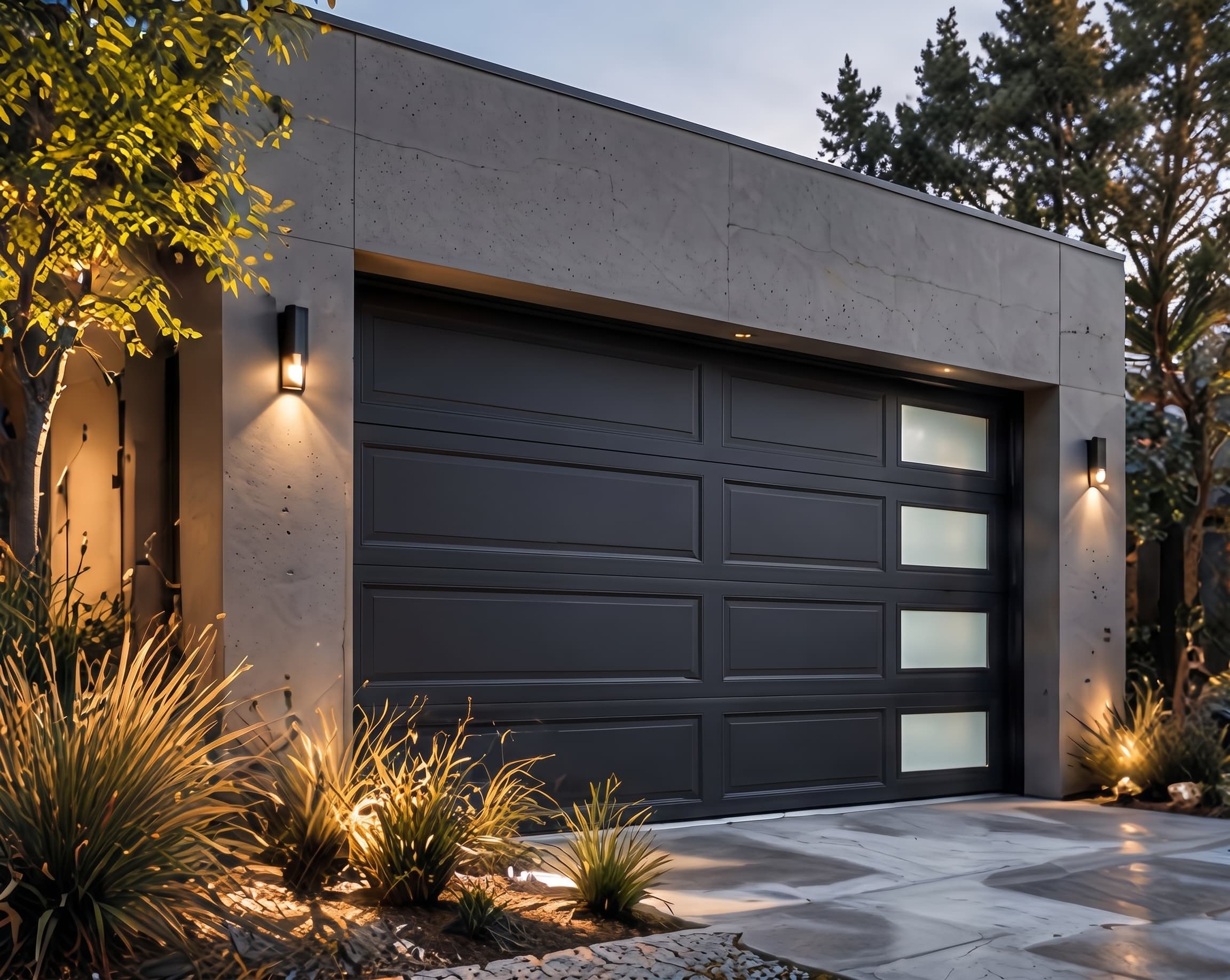 Norrland Flush garage door in Charcoal